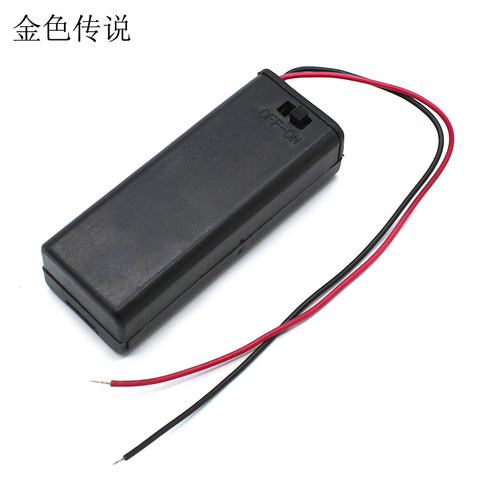 黑色5号1节电池盒带盖带开关