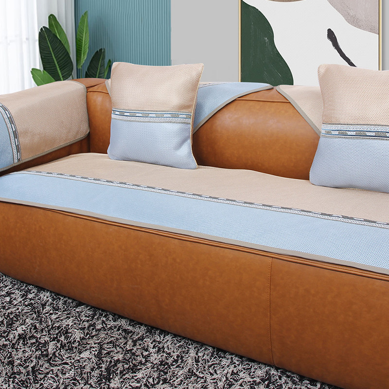 夏季冰丝皮沙发垫防滑坐垫夏天款凉垫凉席轻奢高级感四季沙发套罩,居家布艺,沙发垫,淘宝优惠券,粉丝福利购,淘宝优惠卷
