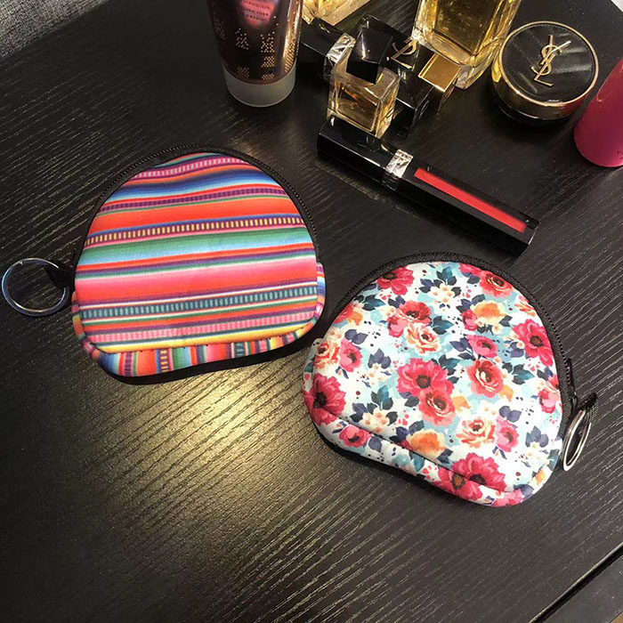 出口欧美尾货 半圆潜水服弹力材创意零钱包