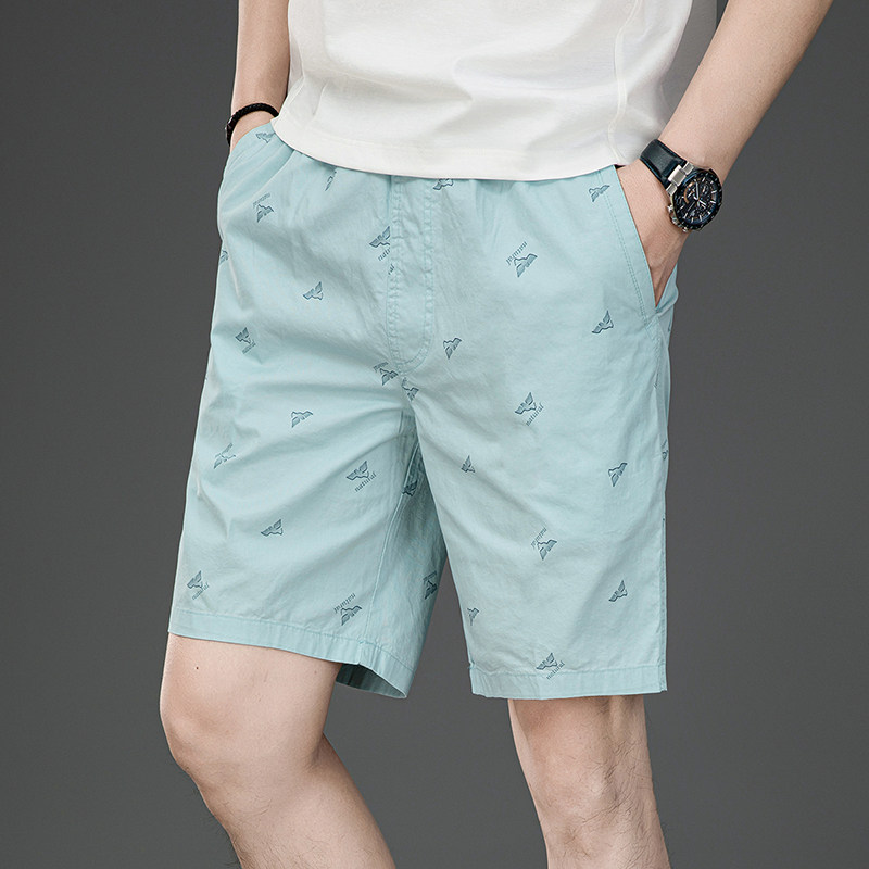 100%纯棉短裤男夏季大裤衩外穿宽松沙滩裤速干休闲运动五分裤