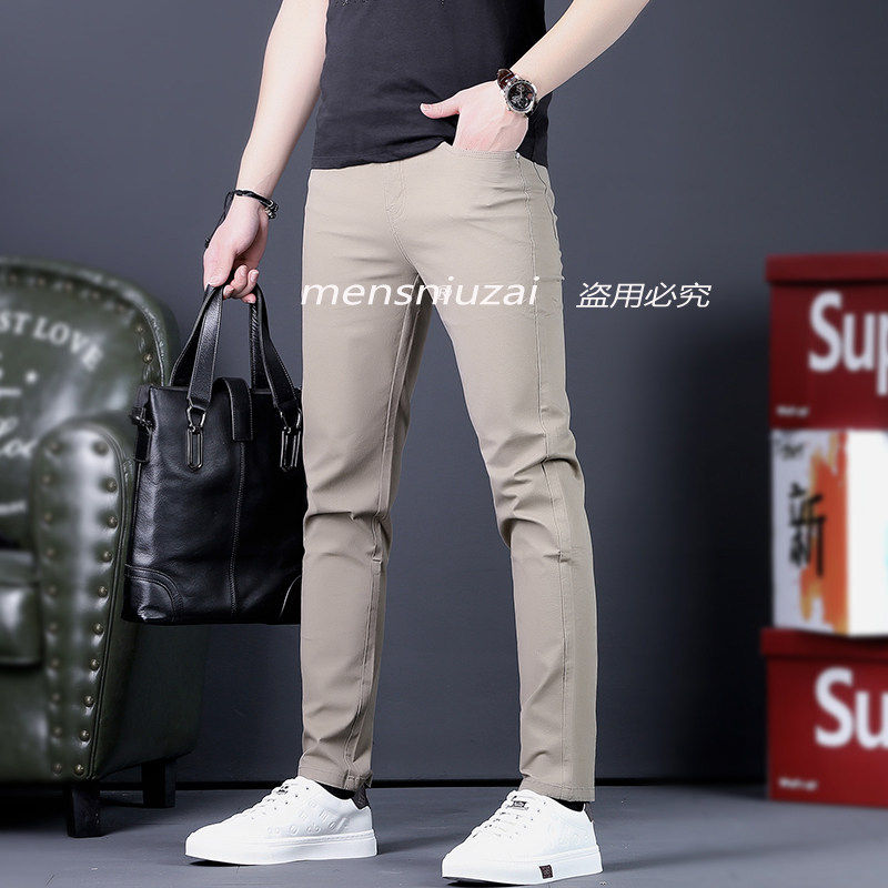 男卡其九分裤潮流裤子男士休闲裤长裤男款韩版弹力西裤八分裤男裤
