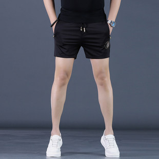 潮牌三分短裤男士冰丝四分裤中裤休闲马裤沙滩裤男款五分裤半截裤
