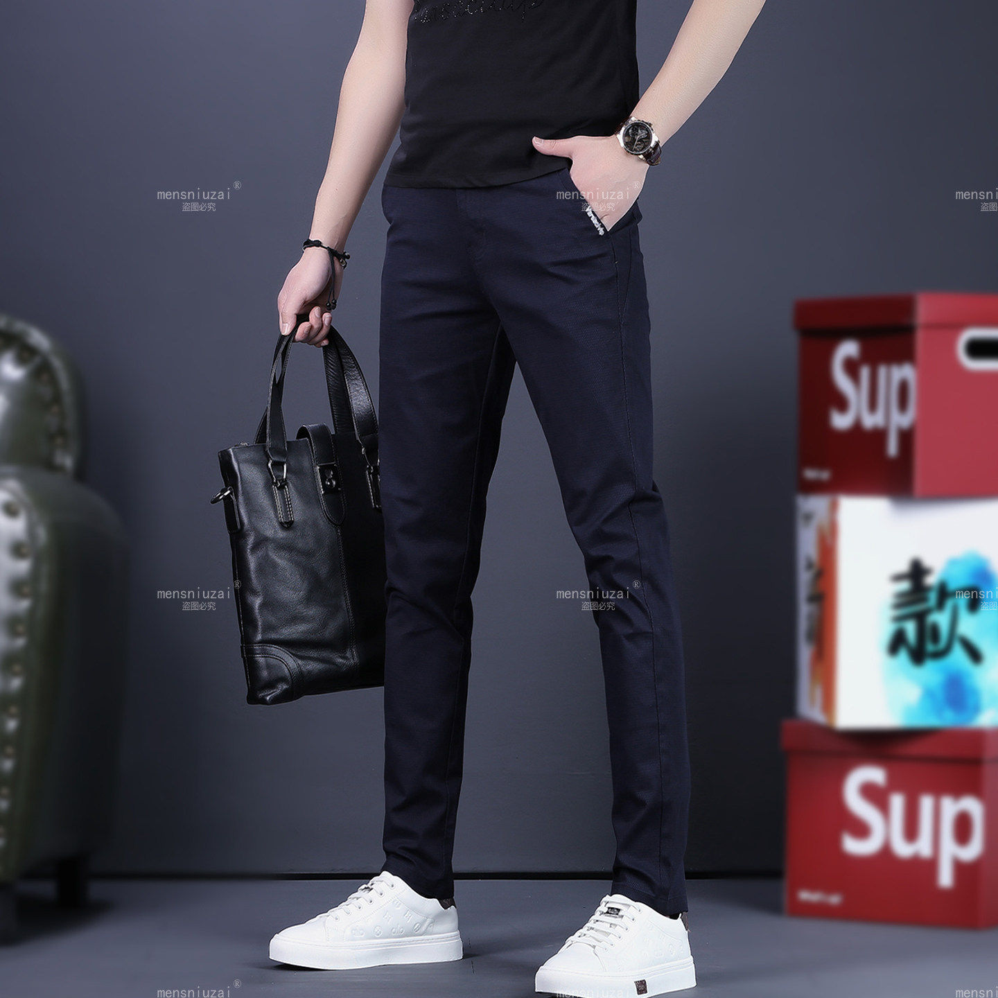 2026新款男夏装休闲裤韩版潮流裤子男款西裤男士潮牌直筒修身裤子