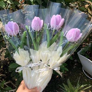扭扭棒郁金香花束手工diy材料包加密毛根成品送老师母亲节礼物