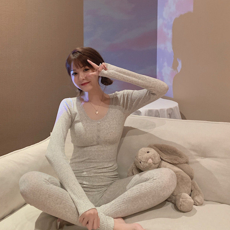 秋冬内搭黑科技保暖保湿因子～恒温塑身收腰内衣秋衣套装女