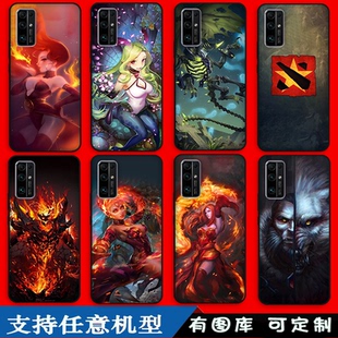 DOTA2刀塔周边小黑至宝适用华为Pura70 Pura70pro+ P60 P50e玻璃手机壳P40Pro+ P30pro全包P20 P10plus保护套
