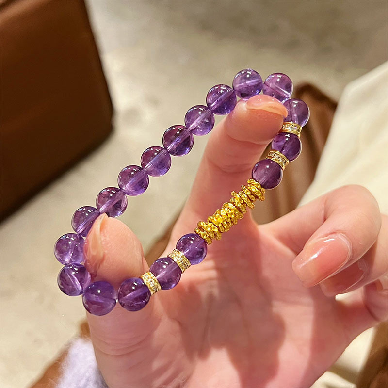 仿乌拉圭紫水晶盘缠手链女ins小众设计高级感上岸招财手串女礼物