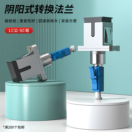 光纤耦合器LC公-SC母阴阳式法兰