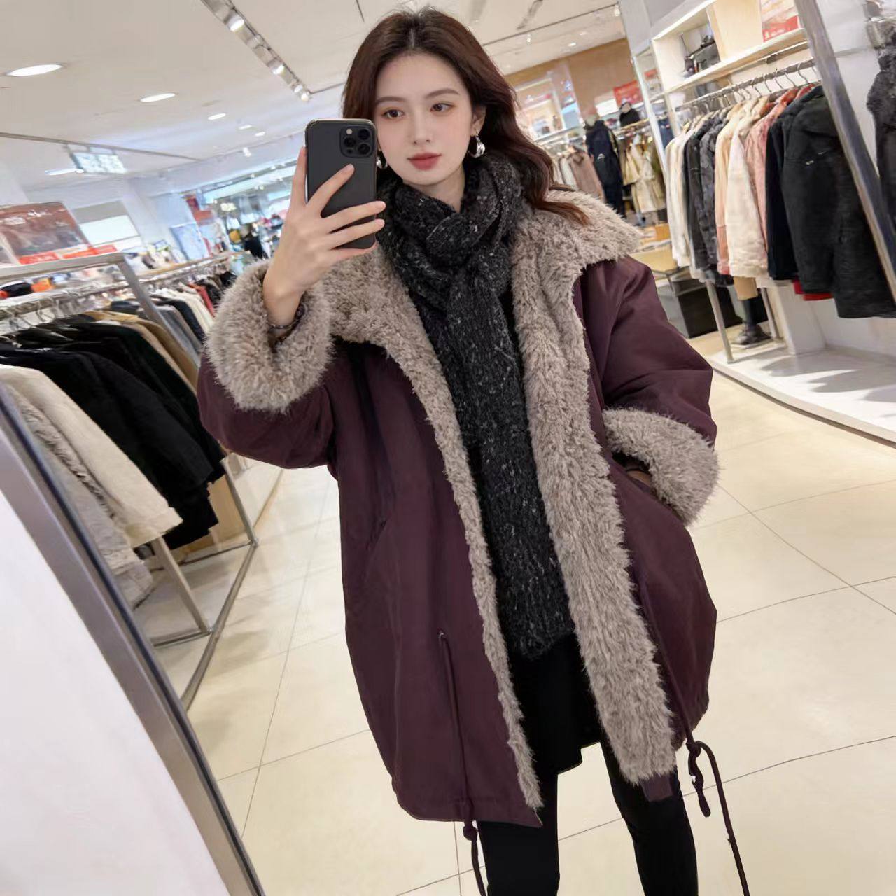 轻奢气质羊羔绒外穿防寒保暖外套秋冬款新品慵懒风宽松棉服女休闲,女装/女士精品,短外套,淘宝优惠券,粉丝福利购,淘宝优惠卷