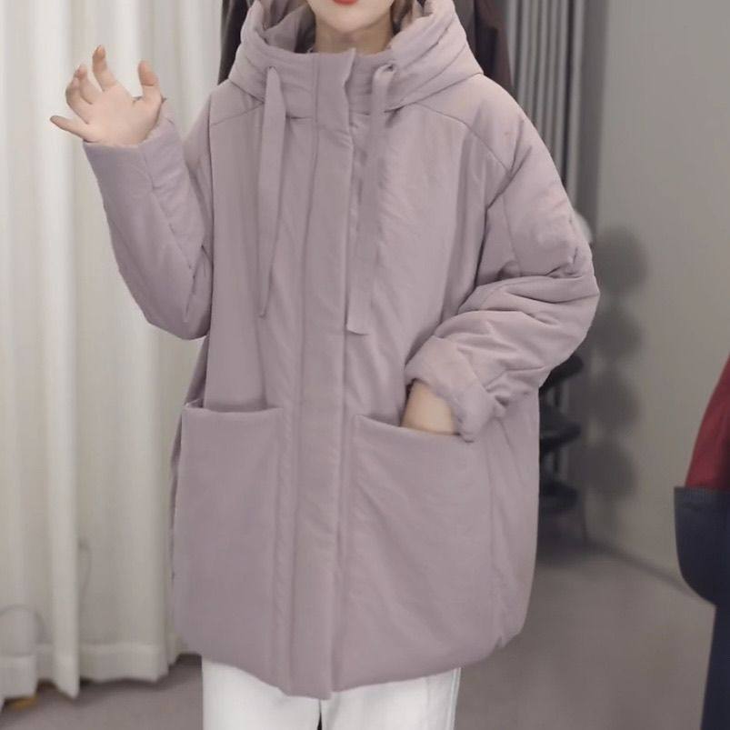 设计感工装棉衣2025冬装新款女装休闲连帽宽松显瘦大口袋棉服外套