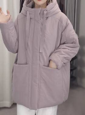 设计感工装棉衣2025冬装新款女装休闲连帽宽松显瘦大口袋棉服外套
