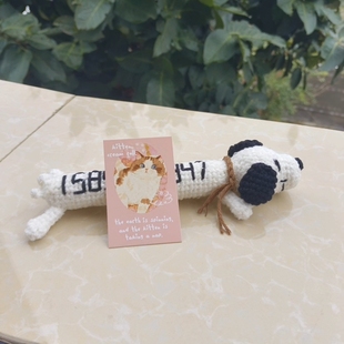 【成品】手工钩织毛线小狗挪车号码牌定制