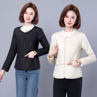加厚棉袄中老年轻薄外套 显瘦短款 2025秋冬女装 棉衣加绒棉内胆修身