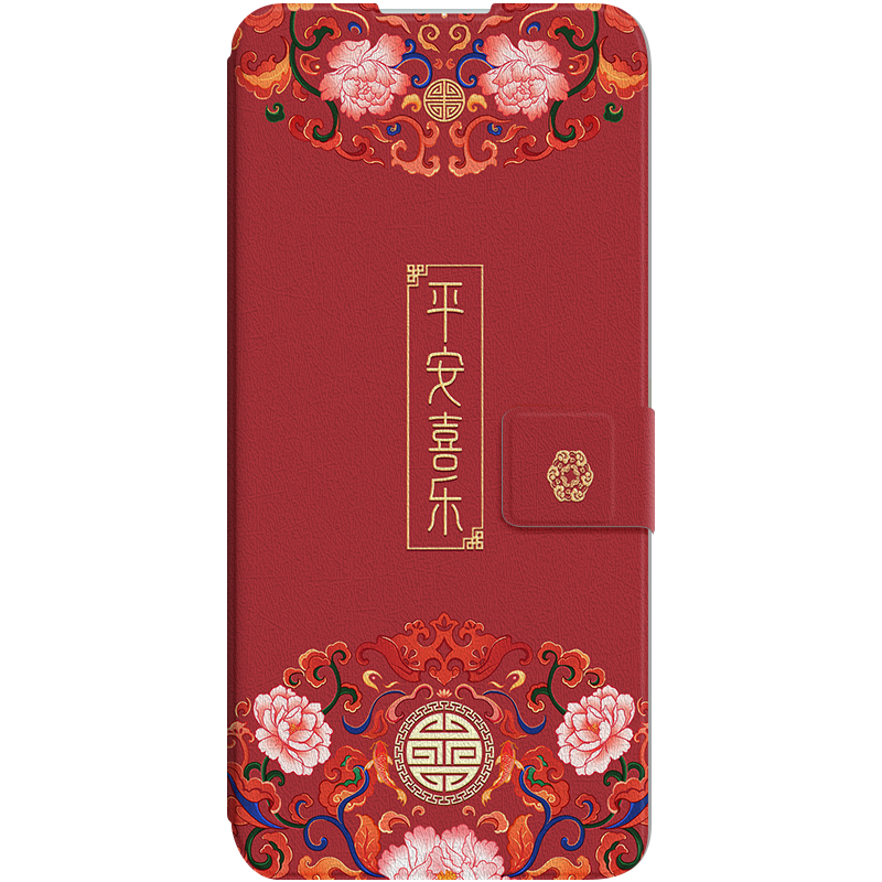 适用红米k60手机壳k40k50翻盖小米max3mix4皮套civi3防摔全包k40增强版k20pro男女k30新款k60e国风挂绳老人