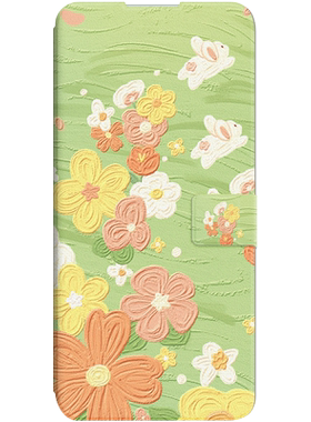 适用红米note15pro手机壳k90k80翻盖note14/13全包12/11pro女k40/50/60防摔新款10/9皮套保护套淡雅小花