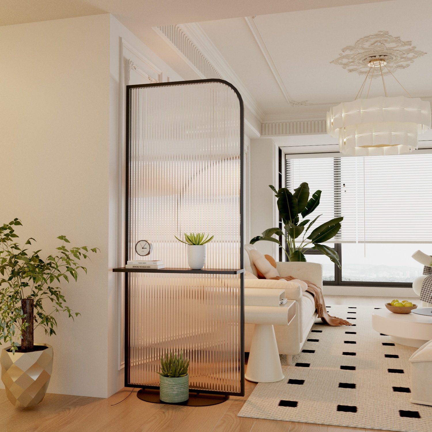 现代简约客厅玄关卧办公室遮挡长虹玻璃屏风隔断墙2025新款可移动