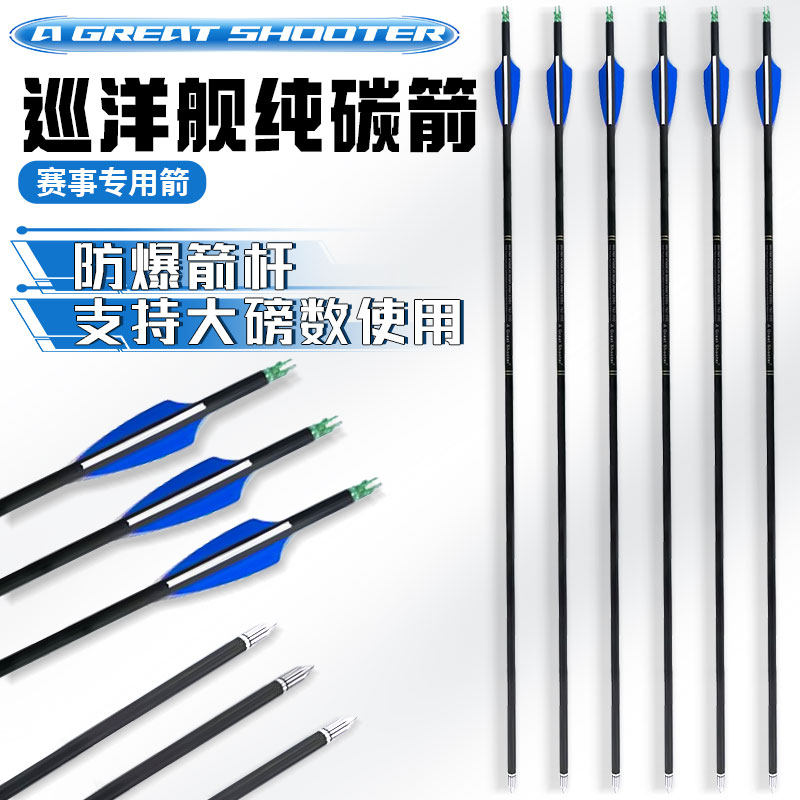 复合弓纯碳箭射手反曲弓箭成年人训练箭支弓驽箭户外威力比赛专用