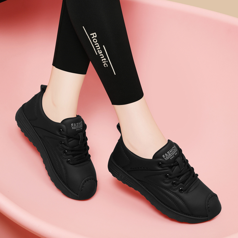 全黑色阿甘平底板鞋女款2