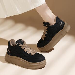 欧洲站厚底板鞋女2025年新款秋冬季百搭平底休闲运动鞋单鞋百搭面