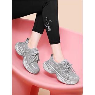 厚底老爹鞋女款ins潮2026新款春秋季网面透气软底轻便休闲运动鞋