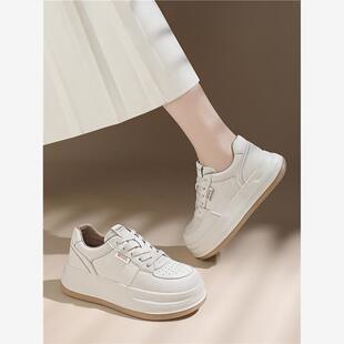 厚底小白鞋女2025春秋季新款爆款百搭增高板鞋舒适软底休闲运动鞋