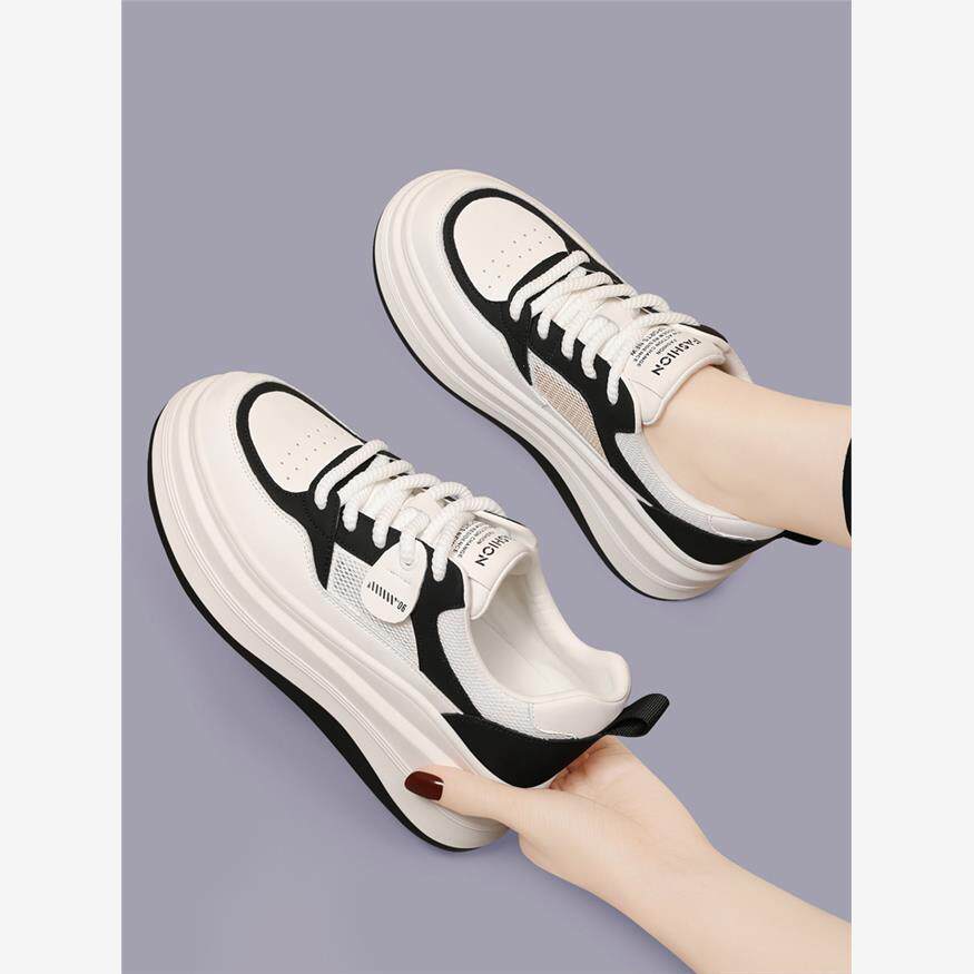 休闲鞋子女2025新款爆款春款板鞋夏季薄款透气网面网鞋厚底小白鞋
