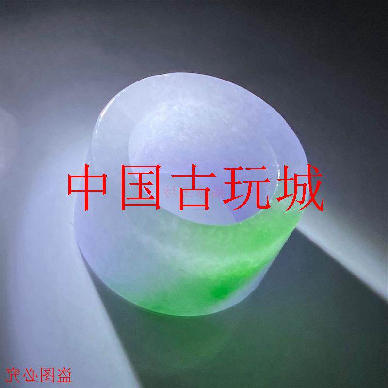 缅甸翡翠色冰种戒指紫罗兰飘绿处