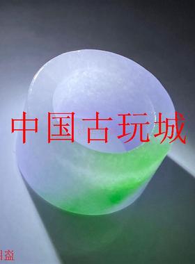 缅甸翡翠色冰种戒指紫罗兰飘绿处
