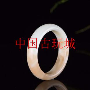 新疆和田玉手镯糖白玉女款半壁江山黄玉羊脂级白玉半山半水玉手镯