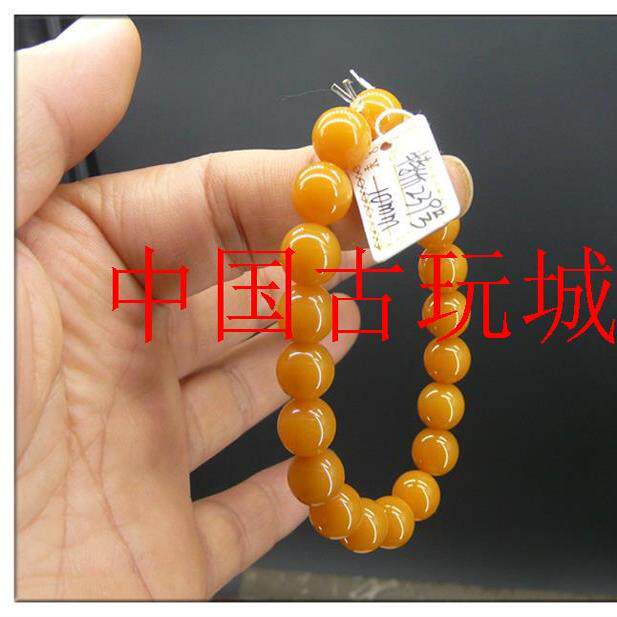 精品缅料黄龙玉鸡油黄圆珠油润小众纳财手链柠檬黄手串高级感女款