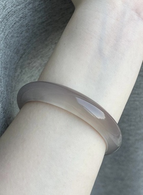 香槟色玛瑙荔枝冻玉手镯冰种翡翠色高级灰玉镯清冷风冰透镯子女款