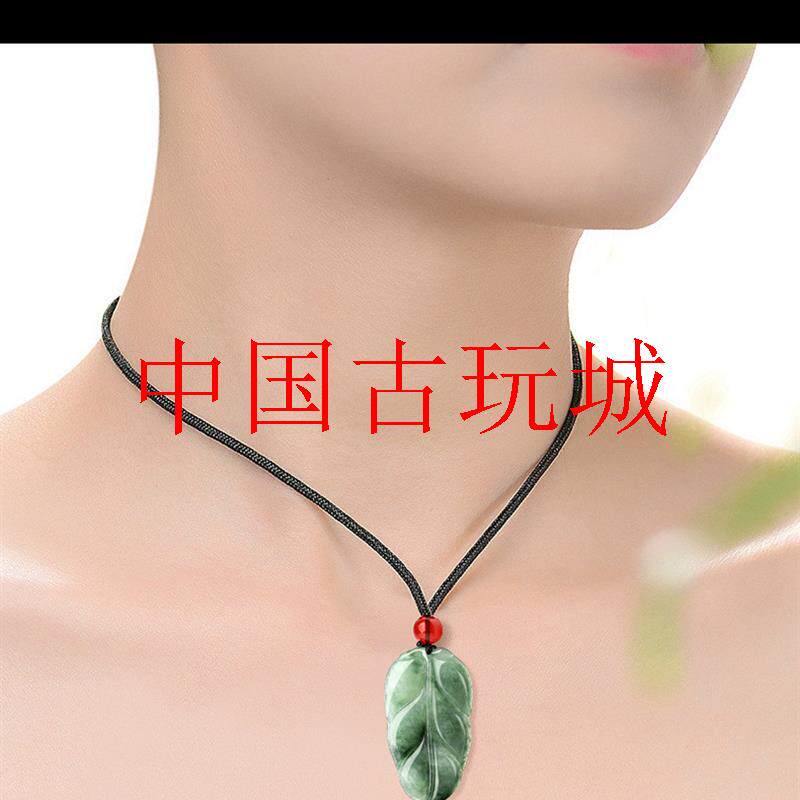 缅甸金枝玉叶翡翠色阳绿飘花叶子吊坠树叶冰糯种挂件女款毛衣项链
