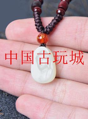 大日如来吊坠和田玉本命佛小款婴儿童生肖牛文殊虚空藏新生儿项链
