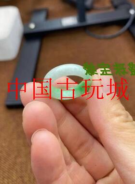 精选翡翠色冰种飘阳绿玉石戒指缅甸精品白底平安转运戒圈男女同款