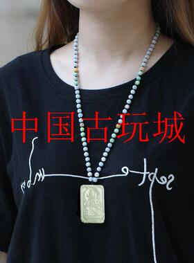 和田玉十二生肖本命佛玉吊坠普贤文殊大势至菩萨男千手观音毛衣链
