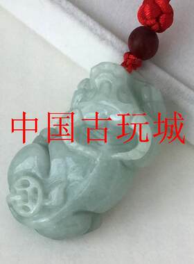 缅甸翡翠色十二生肖立体雕玉牛吊坠属牛守护神挂件本命年毛衣项链