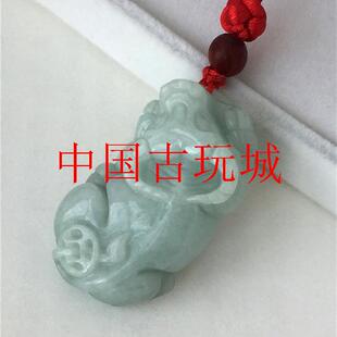 缅甸翡翠色十二生肖立体雕玉牛吊坠属牛守护神挂件本命年毛衣项链