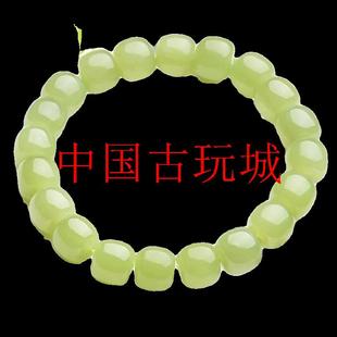 正宗青黄口算盘珠手串新疆和田玉手链女款黄口玉料老型珠玉石珠链