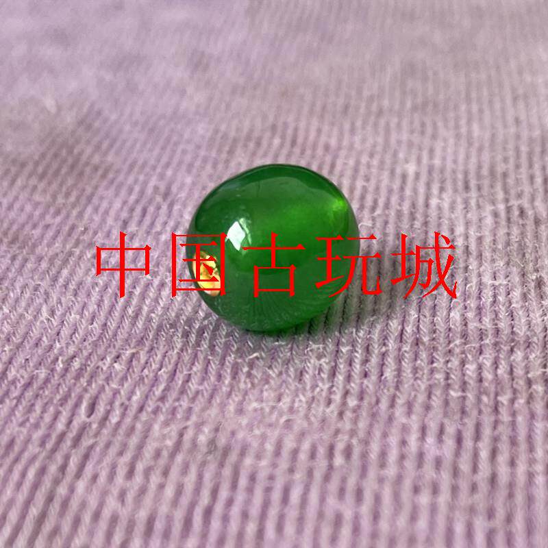 缅甸翡翠色冰种珠子帝王绿老坑料满绿圆珠散珠单颗珠项链饰品手链