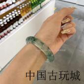 高端翡翠色手镯高冰种飘花缅甸翠绿送老婆女友礼物百搭气质玉镯子