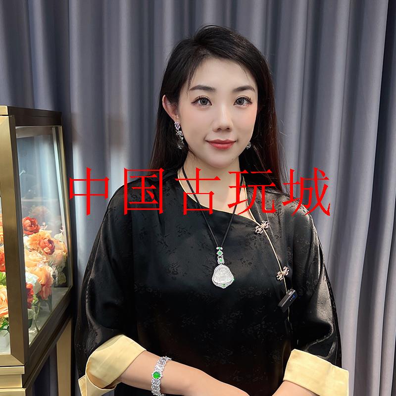 水沫玉缅甸石英岩玉佛公吊坠项链翡翠色白月光银项链男女款送礼物