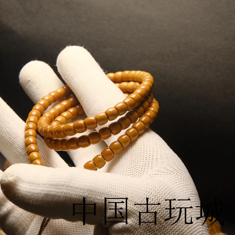 高端原创收藏级橄榄核尖直切颗佛珠手老型桶珠手串念珠盘文玩件