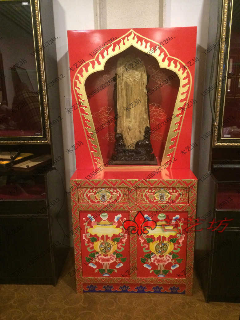 可定制佛龛供桌 可定制藏式密宗立柜 彩绘供台神龛神台实木佛堂柜