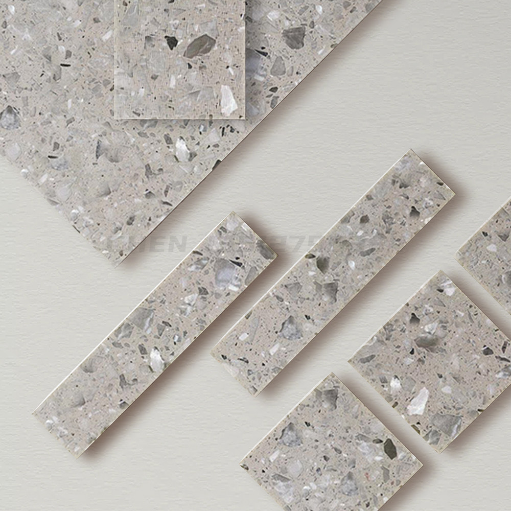 人造石材天然大理石颗粒水泥基水磨石预制板大气灰颗粒墙地面装修