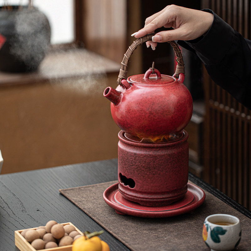 慢煮生活炭炉煮茶炉茶壶提梁壶垫陶瓷盘炖炖锅侧把壶茶具