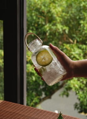 夏日随身杯耐高温玻璃高颜值刻度杯冷泡便携500ml水杯