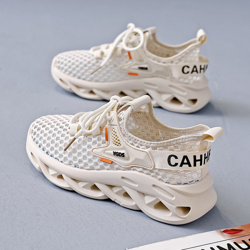 2025夏季新款百搭飞织运动女鞋网面透气网鞋休闲厚底跑步老爹鞋子