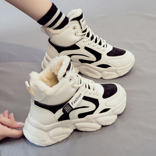 2025秋冬季新款百搭超火女鞋爆款网红加绒棉鞋运动老爹鞋子ins潮