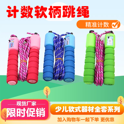 初中小学生运动器材体育用品儿童考试训练专用计数木柄软柄跳绳