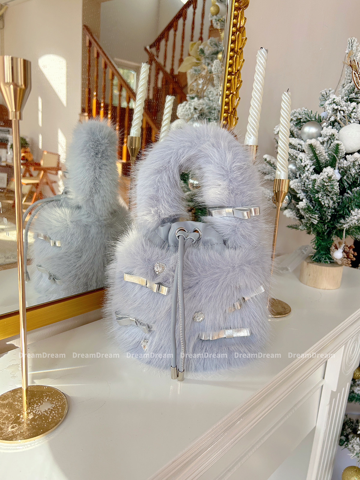 九月有梦/静谧精灵系列水貂毛水桶包可斜挎甜美气质毛绒包成品,箱包皮具/热销女包/男包,水桶包,淘宝优惠券,粉丝福利购,淘宝优惠卷